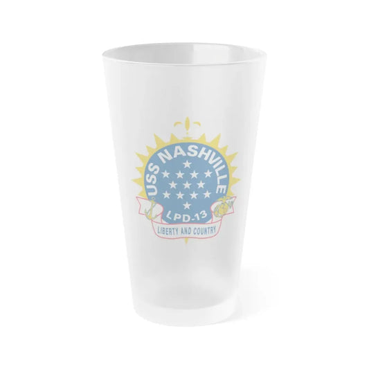 USS Nashille LPD 13 (U.S. Navy) Frosted Pint Glass 16oz Default Title - Go Mug Yourself