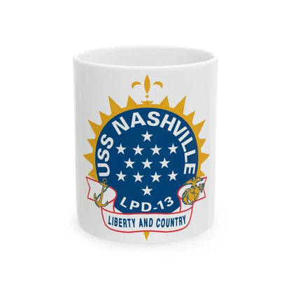 USS Nashille LPD 13 (U.S. Navy) White Coffee Mug 11oz - Go Mug Yourself