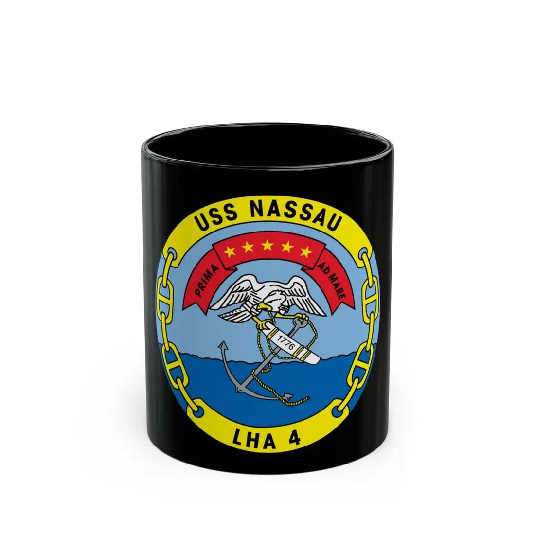 USS Nassau LHA 4 (U.S. Navy) Black Coffee Mug 11oz - Go Mug Yourself