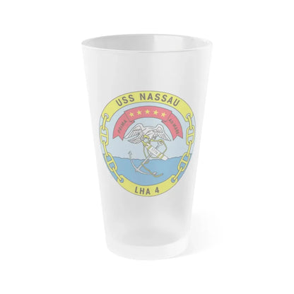 USS Nassau LHA 4 (U.S. Navy) Frosted Pint Glass 16oz Default Title - Go Mug Yourself