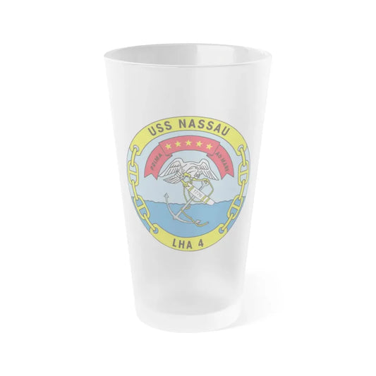USS Nassau LHA 4 (U.S. Navy) Frosted Pint Glass 16oz Default Title - Go Mug Yourself