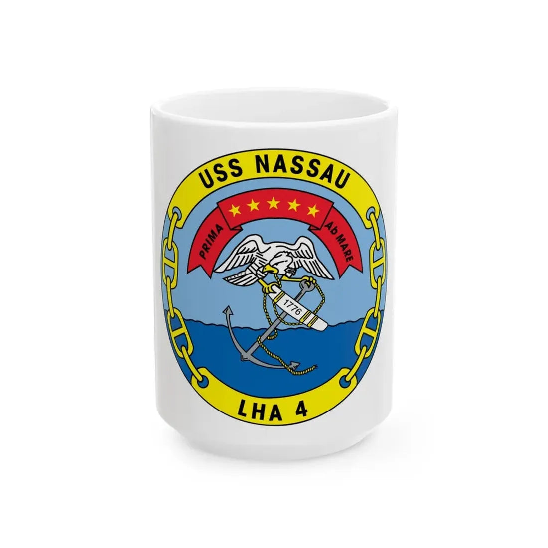 USS Nassau LHA 4 (U.S. Navy) White Coffee Mug 15oz - Go Mug Yourself