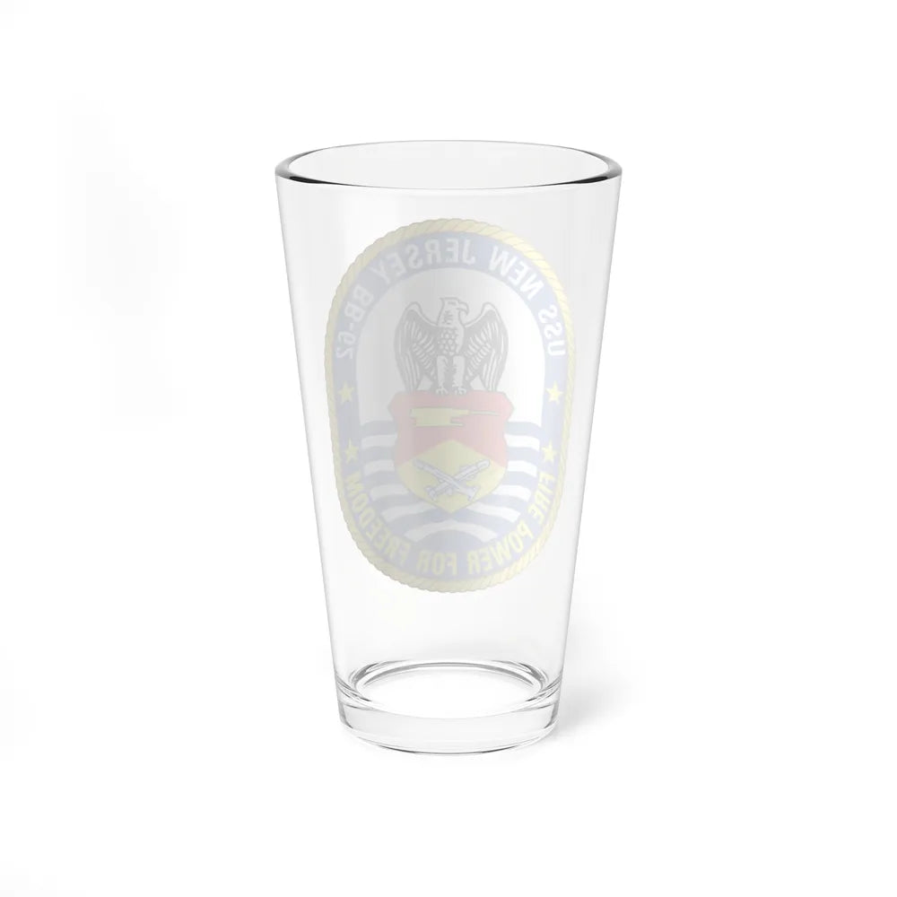 USS New Jersey BB 62 Fire Power For Freedom (U.S. Navy) Pint Glass 16oz-Go Mug Yourself