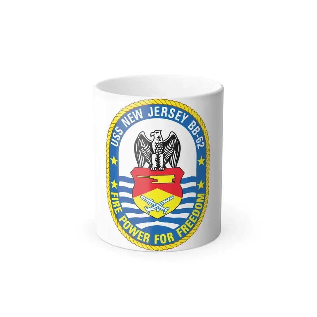 USS New Jersey BB 62 Fire Power For Freedom (U.S. Navy) Color Changing Mug 11oz Default Title 11oz - Go Mug Yourself