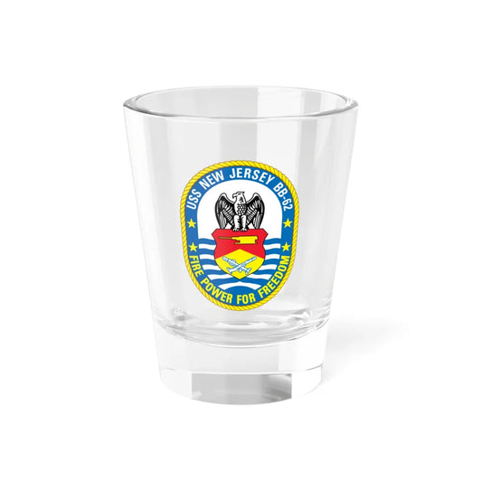 USS New Jersey BB 62 Fire Power For Freedom (U.S. Navy) Shot Glass 1.5oz 1.5oz - Go Mug Yourself