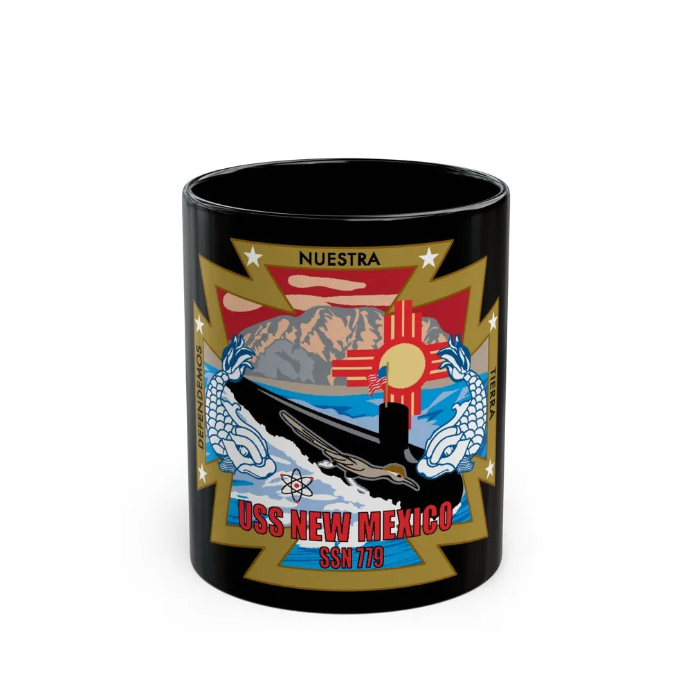 USS New Mexico (U.S. Navy) Black Coffee Mug-11oz-Go Mug Yourself