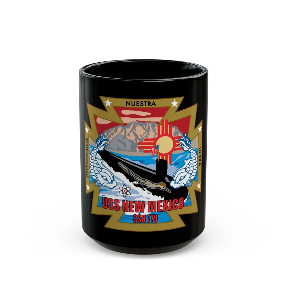 USS New Mexico (U.S. Navy) Black Coffee Mug-15oz-Go Mug Yourself