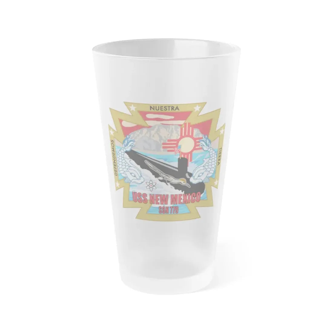 USS New Mexico (U.S. Navy) Frosted Pint Glass 16oz Default Title - Go Mug Yourself