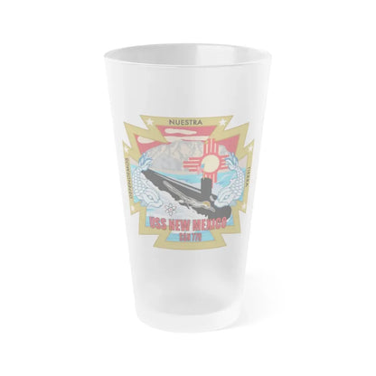 USS New Mexico (U.S. Navy) Frosted Pint Glass 16oz Default Title - Go Mug Yourself
