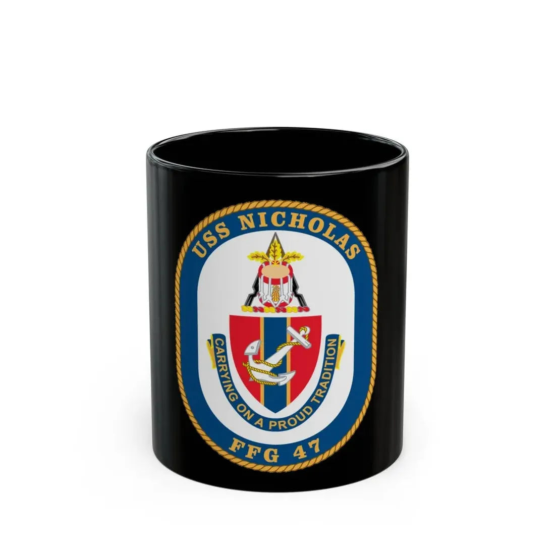 USS Nicholas FFG 47 (U.S. Navy) Black Coffee Mug 11oz - Go Mug Yourself
