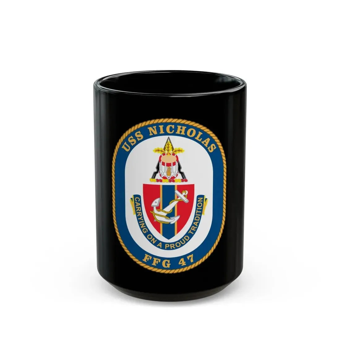 USS Nicholas FFG 47 (U.S. Navy) Black Coffee Mug 15oz - Go Mug Yourself