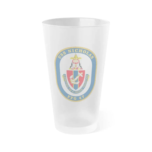 USS Nicholas FFG 47 (U.S. Navy) Frosted Pint Glass 16oz Default Title - Go Mug Yourself