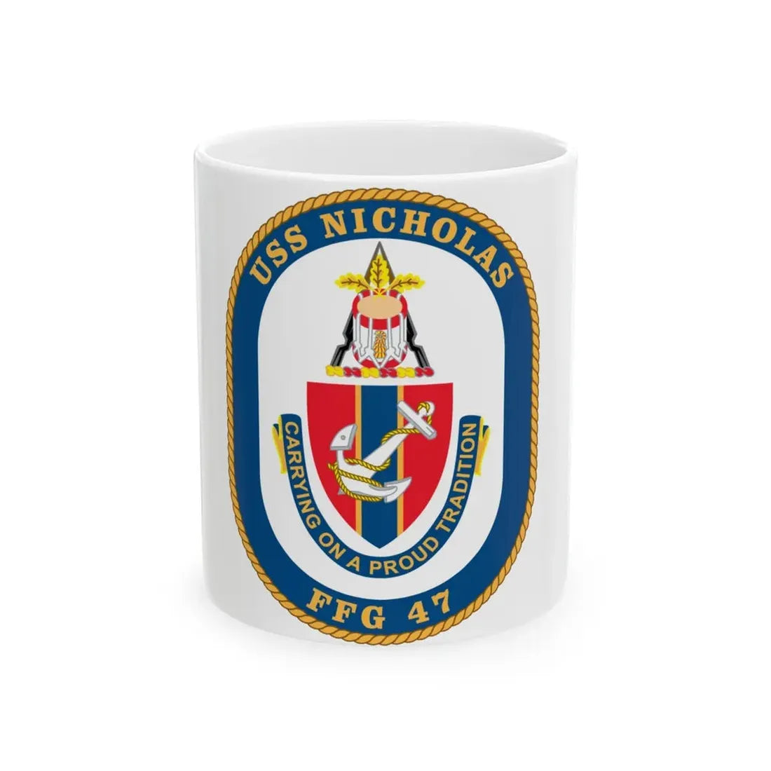 USS Nicholas FFG 47 (U.S. Navy) White Coffee Mug 11oz - Go Mug Yourself