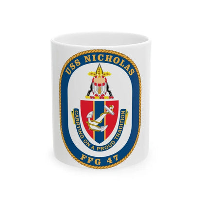 USS Nicholas FFG 47 (U.S. Navy) White Coffee Mug 11oz - Go Mug Yourself