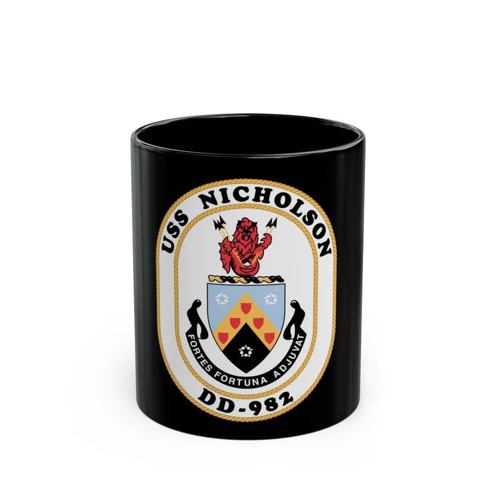 USS Nicholson DD 982 (U.S. Navy) Black Coffee Mug-11oz-Go Mug Yourself