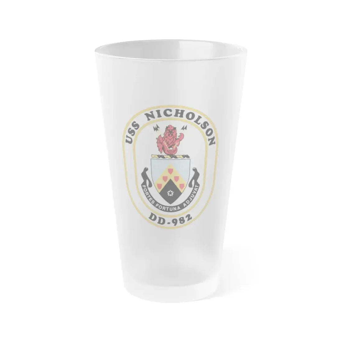 USS Nicholson DD 982 (U.S. Navy) Frosted Pint Glass 16oz Default Title - Go Mug Yourself