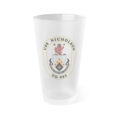 USS Nicholson DD 982 (U.S. Navy) Frosted Pint Glass 16oz Default Title - Go Mug Yourself