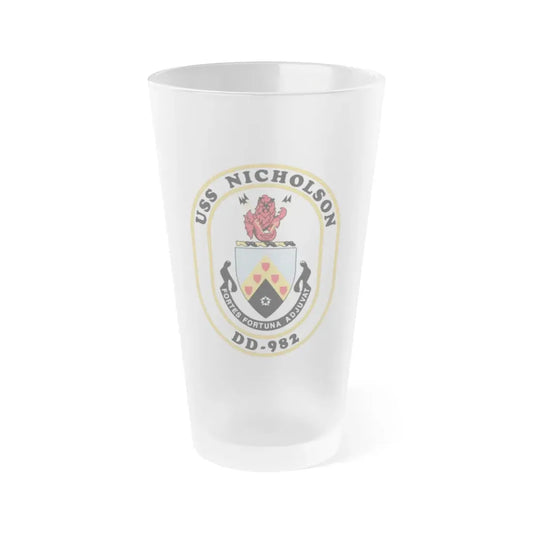 USS Nicholson DD 982 (U.S. Navy) Frosted Pint Glass 16oz Default Title - Go Mug Yourself