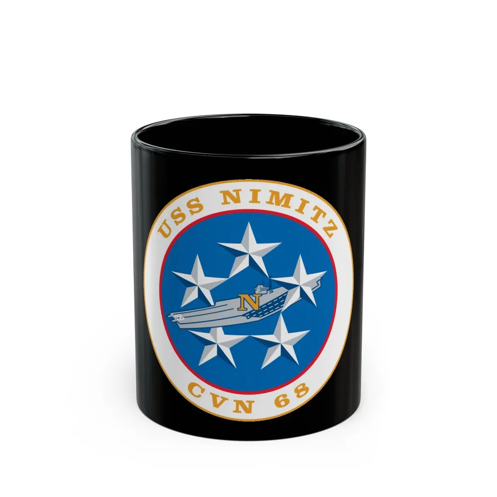 USS Nimitz CVN 68 (U.S. Navy) Black Coffee Mug-11oz-Go Mug Yourself