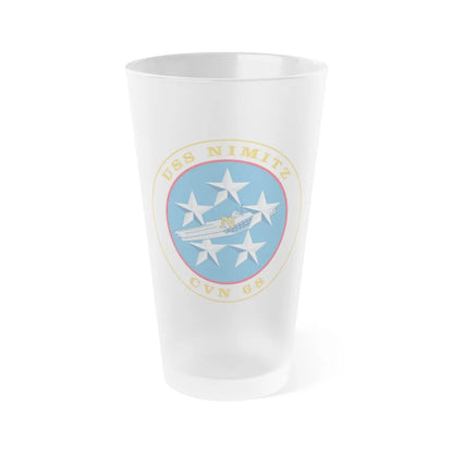 USS Nimitz CVN 68 (U.S. Navy) Frosted Pint Glass 16oz-Go Mug Yourself