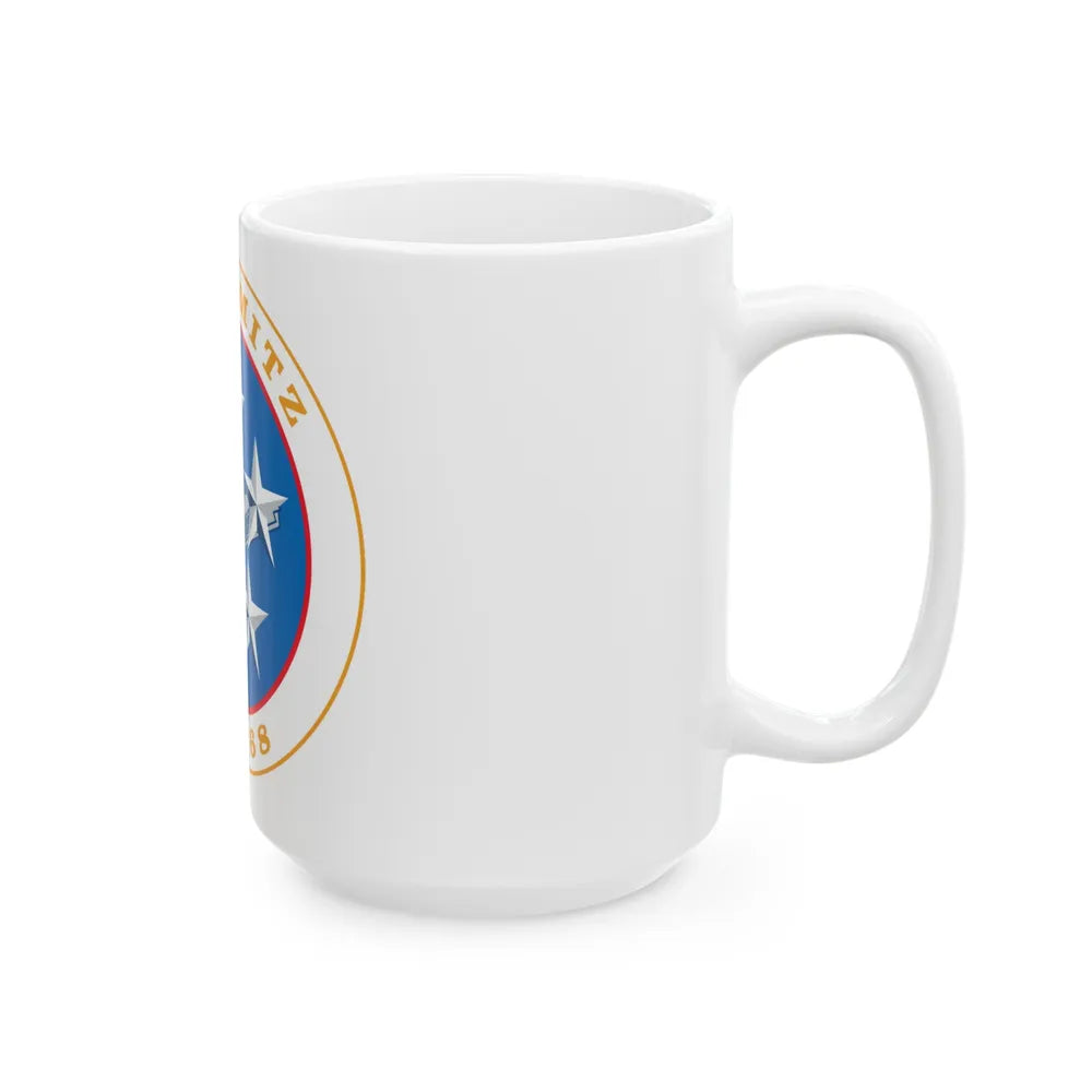 USS Nimitz CVN 68 (U.S. Navy) White Coffee Mug-Go Mug Yourself