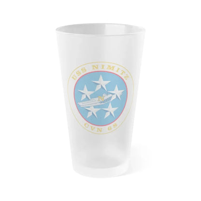 USS Nimitz CVN 68 (U.S. Navy) Frosted Pint Glass 16oz Default Title - Go Mug Yourself