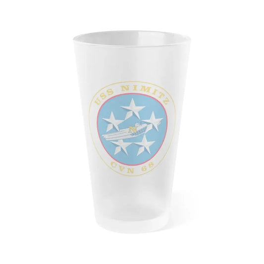 USS Nimitz CVN 68 (U.S. Navy) Frosted Pint Glass 16oz Default Title - Go Mug Yourself