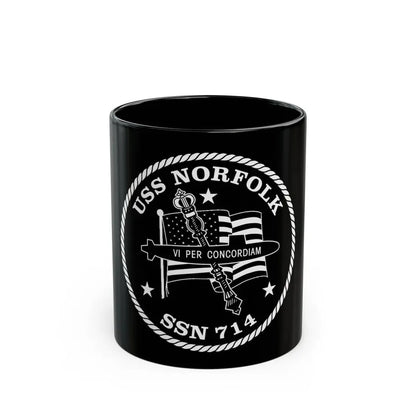 USS Norfolk SSN 714 (U.S. Navy) Black Coffee Mug 11oz - Go Mug Yourself