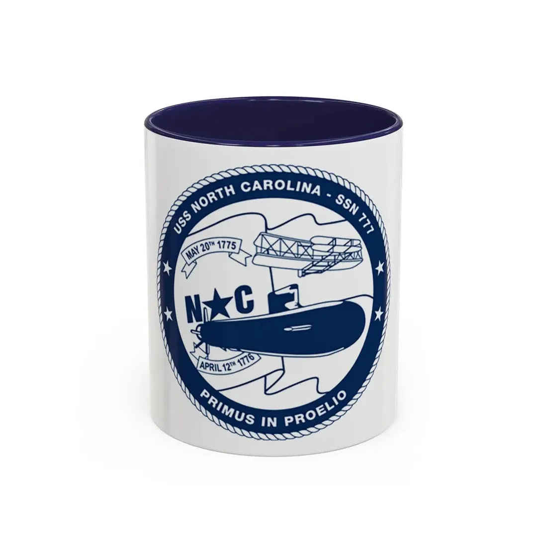 USS North Carolina SSN 777 (U.S. Coast Guard) Accent Coffee Mug 11oz Navy - Go Mug Yourself