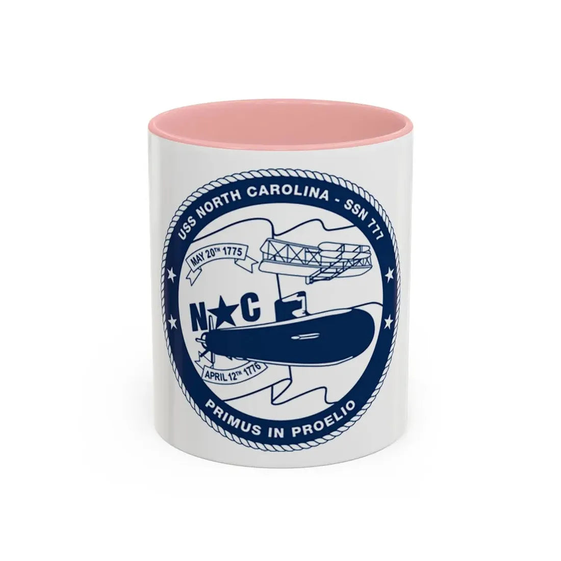 USS North Carolina SSN 777 (U.S. Coast Guard) Accent Coffee Mug 11oz Pink - Go Mug Yourself