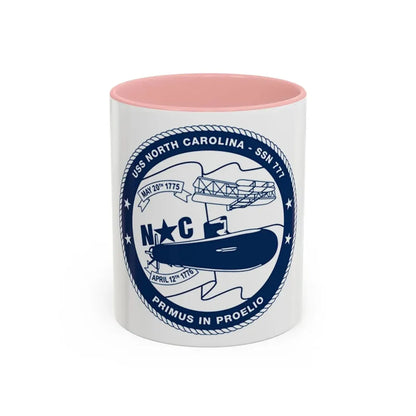 USS North Carolina SSN 777 (U.S. Coast Guard) Accent Coffee Mug 11oz Pink - Go Mug Yourself
