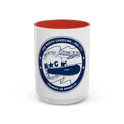USS North Carolina SSN 777 (U.S. Coast Guard) Accent Coffee Mug 15oz Red - Go Mug Yourself