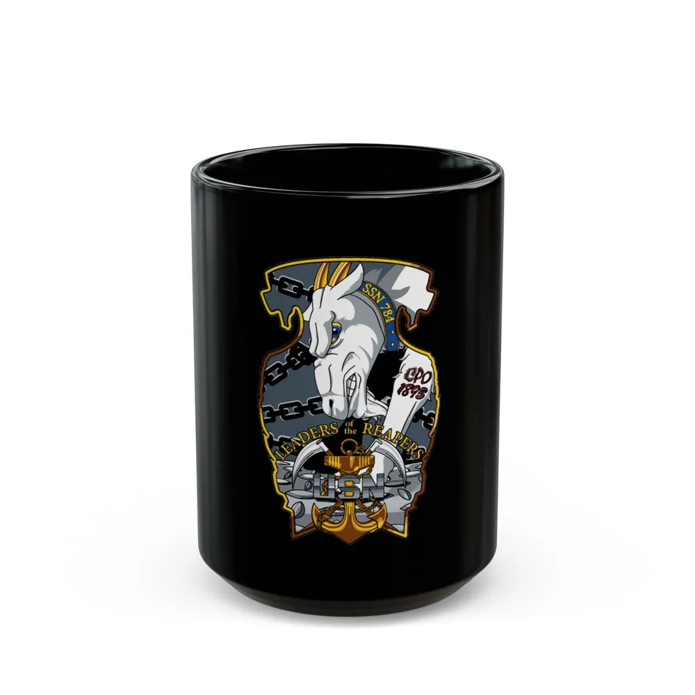 USS North Dakota SSN 784 CPO (U.S. Navy) Black Coffee Mug-15oz-Go Mug Yourself