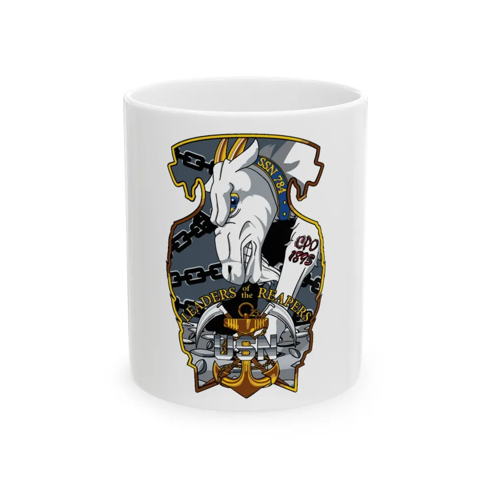 USS North Dakota SSN 784 CPO (U.S. Navy) White Coffee Mug-11oz-Go Mug Yourself