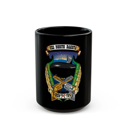 USS North Dakota SSN 784 (U.S. Navy) Black Coffee Mug-15oz-Go Mug Yourself