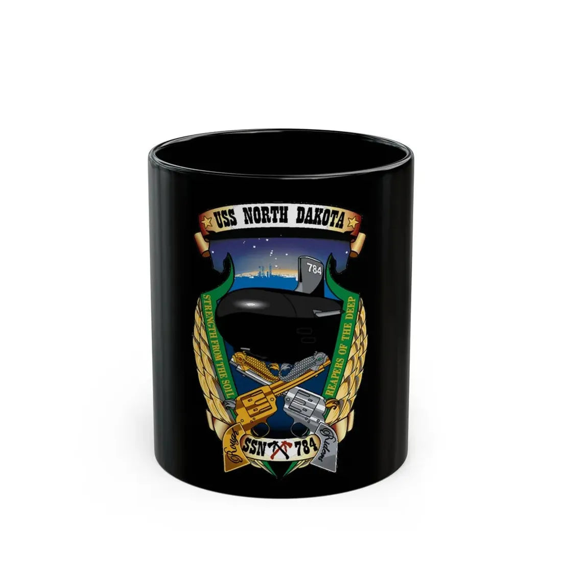 USS North Dakota SSN 784 (U.S. Navy) Black Coffee Mug 11oz - Go Mug Yourself