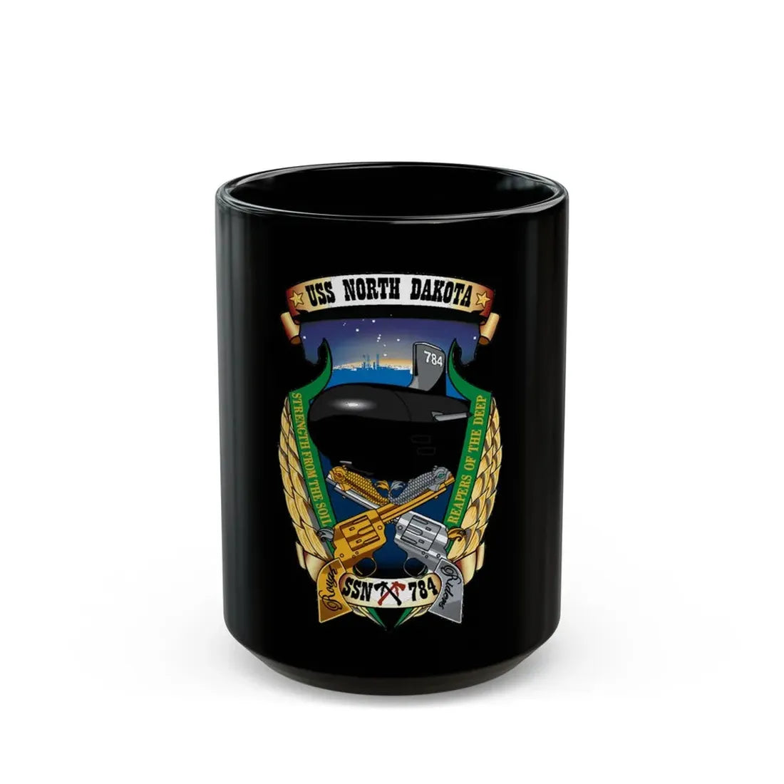 USS North Dakota SSN 784 (U.S. Navy) Black Coffee Mug 15oz - Go Mug Yourself