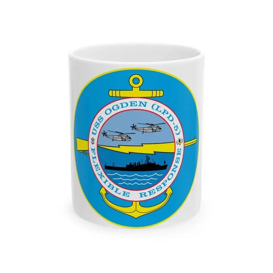 USS OGDEN LPD 5 Flexible Response (U.S. Navy) White Coffee Mug 11oz - Go Mug Yourself