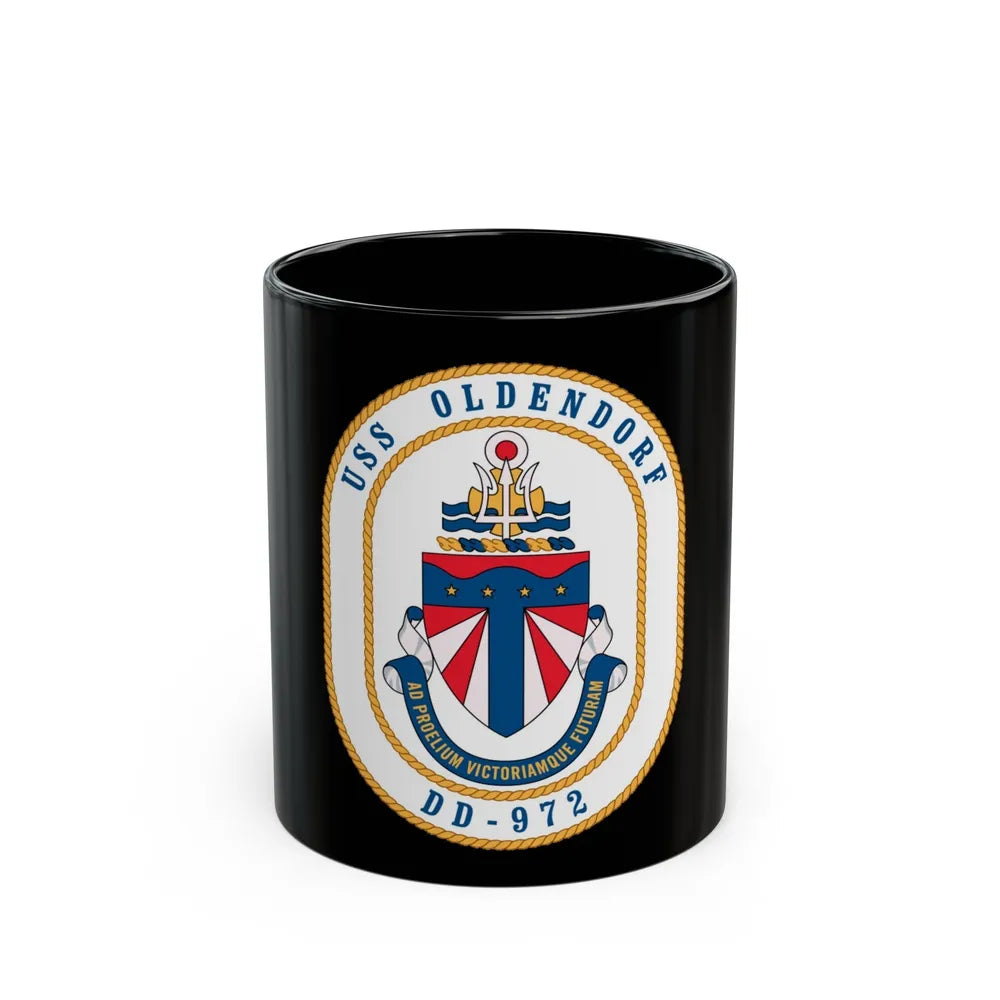 USS Oldendorf DD 972 (U.S. Navy) Black Coffee Mug-11oz-Go Mug Yourself