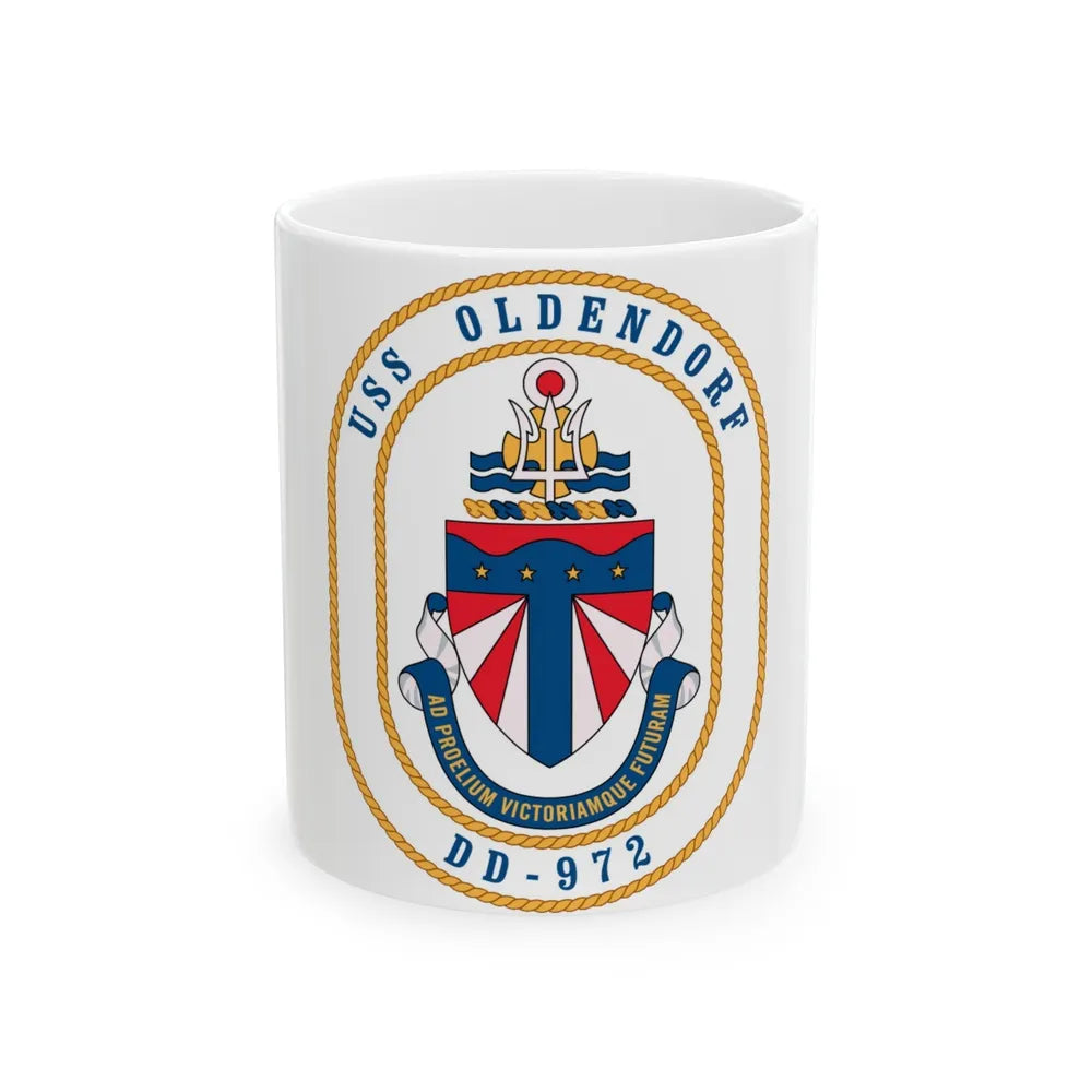 USS Oldendorf DD 972 (U.S. Navy) White Coffee Mug-11oz-Go Mug Yourself