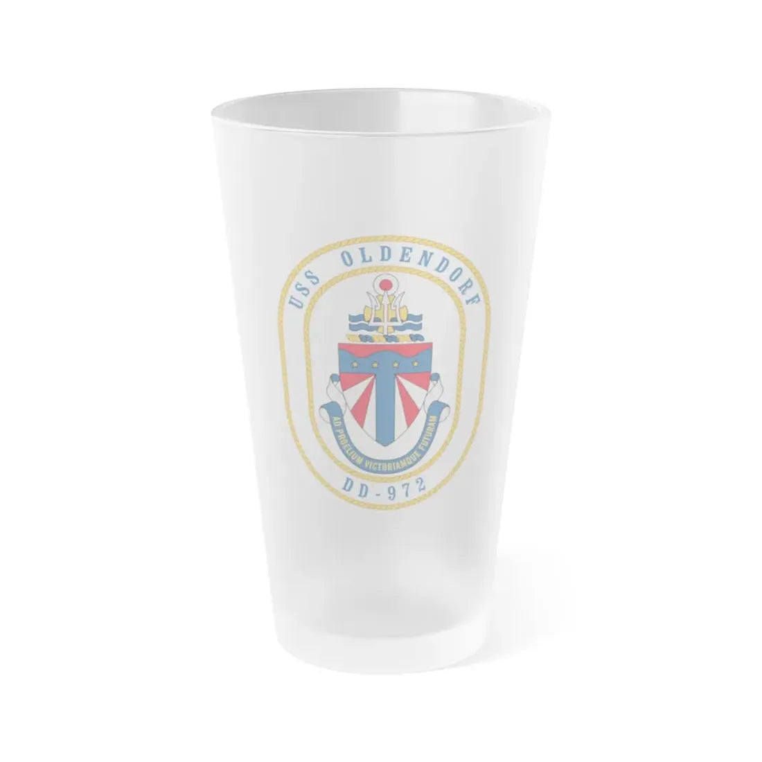 USS Oldendorf DD 972 (U.S. Navy) Frosted Pint Glass 16oz Default Title - Go Mug Yourself
