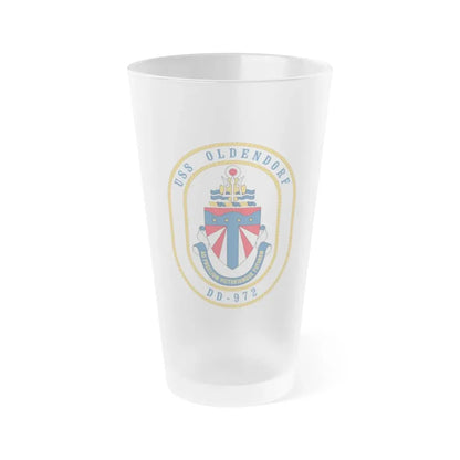 USS Oldendorf DD 972 (U.S. Navy) Frosted Pint Glass 16oz Default Title - Go Mug Yourself