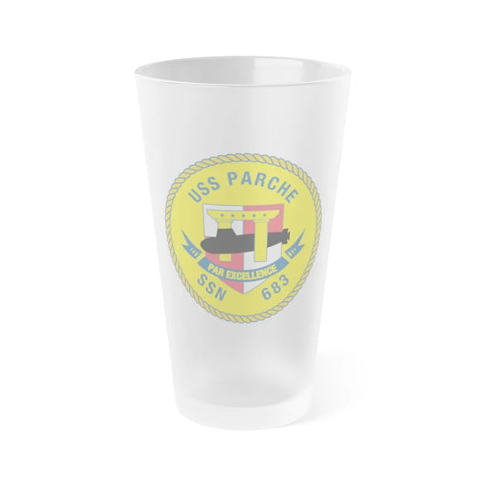 USS PArche SSN 683 (U.S. Navy) Frosted Pint Glass 16oz-Go Mug Yourself