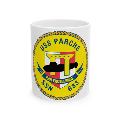 USS PArche SSN 683 (U.S. Navy) White Coffee Mug-11oz-Go Mug Yourself