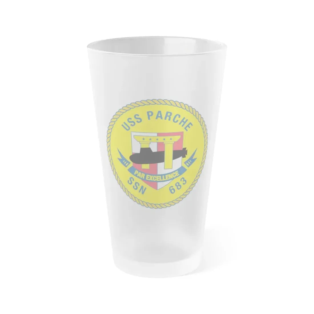 USS PArche SSN 683 (U.S. Navy) Frosted Pint Glass 16oz Default Title - Go Mug Yourself