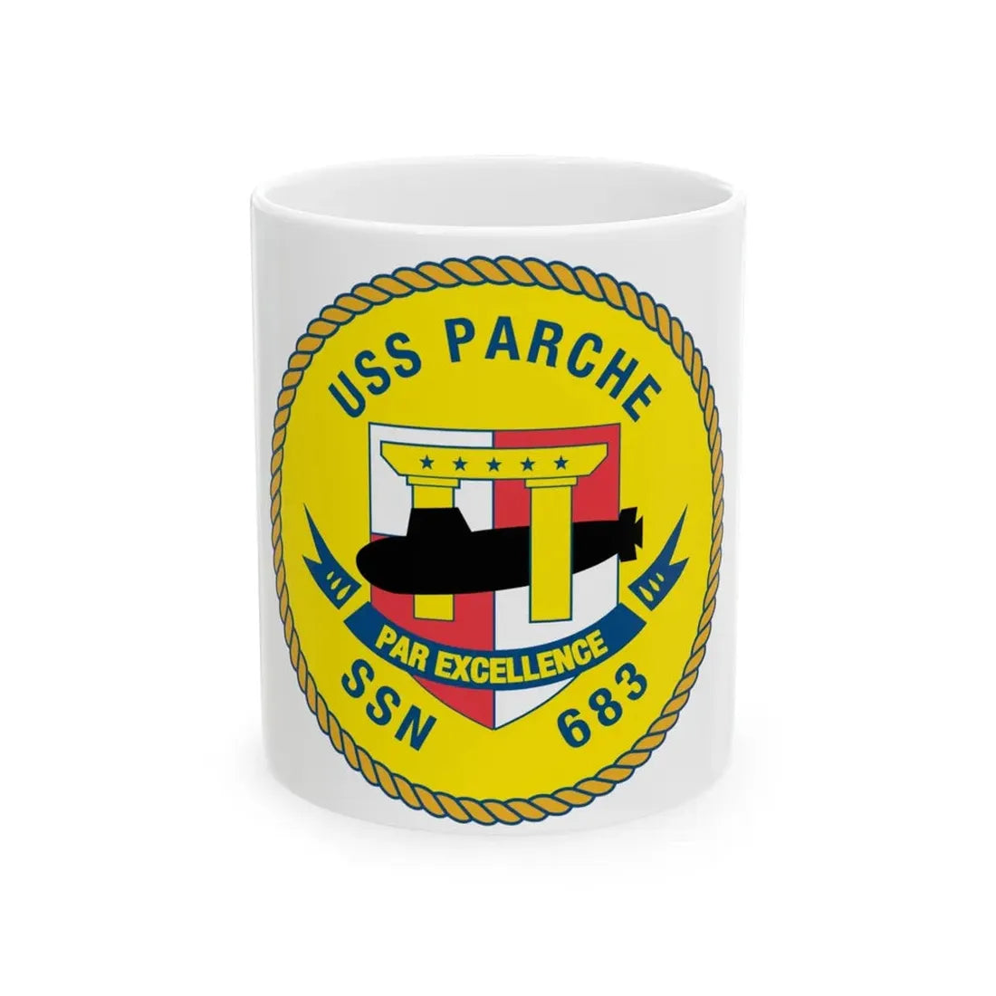 USS PArche SSN 683 (U.S. Navy) White Coffee Mug 11oz - Go Mug Yourself