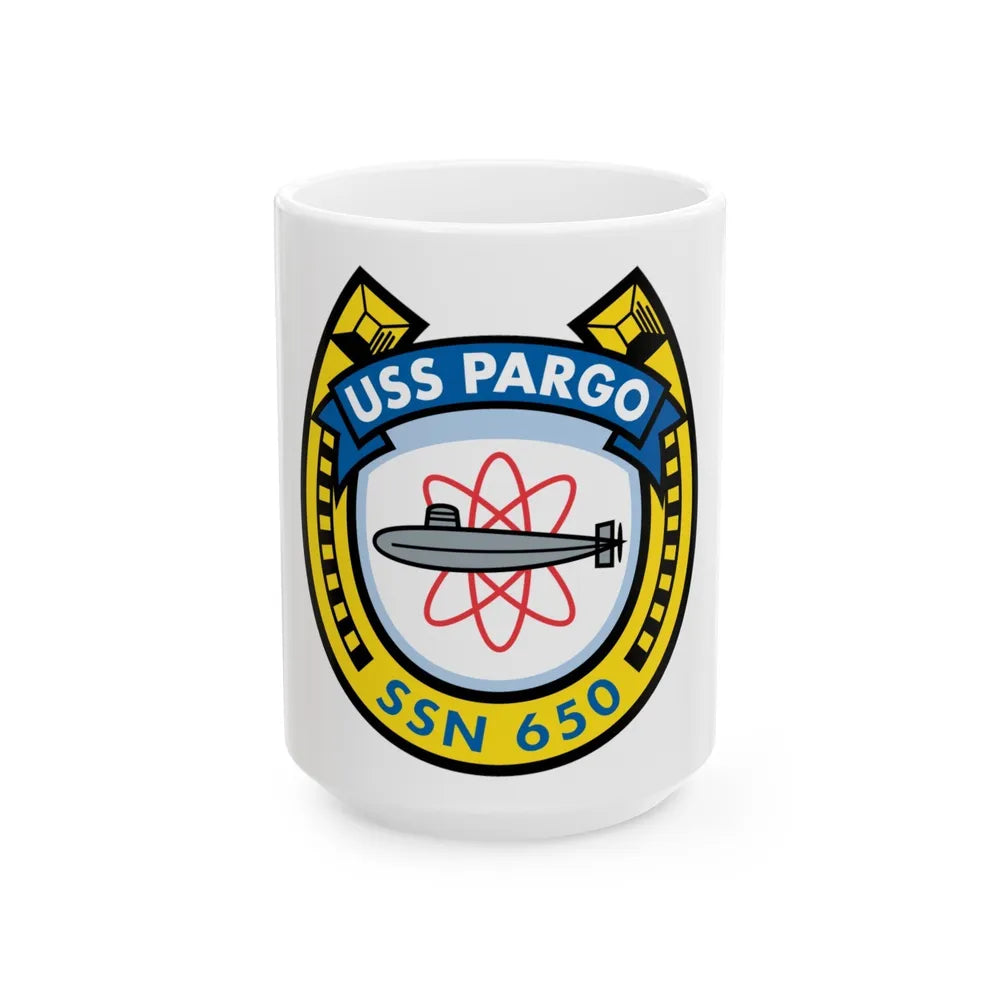 USS Pargo SSN 650 (U.S. Navy) White Coffee Mug-15oz-Go Mug Yourself