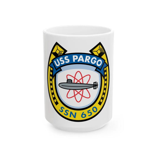 USS Pargo SSN 650 (U.S. Navy) White Coffee Mug-15oz-Go Mug Yourself