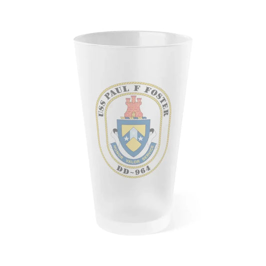 USS PAul F Foster DD 964 (U.S. Navy) Frosted Pint Glass 16oz Default Title - Go Mug Yourself