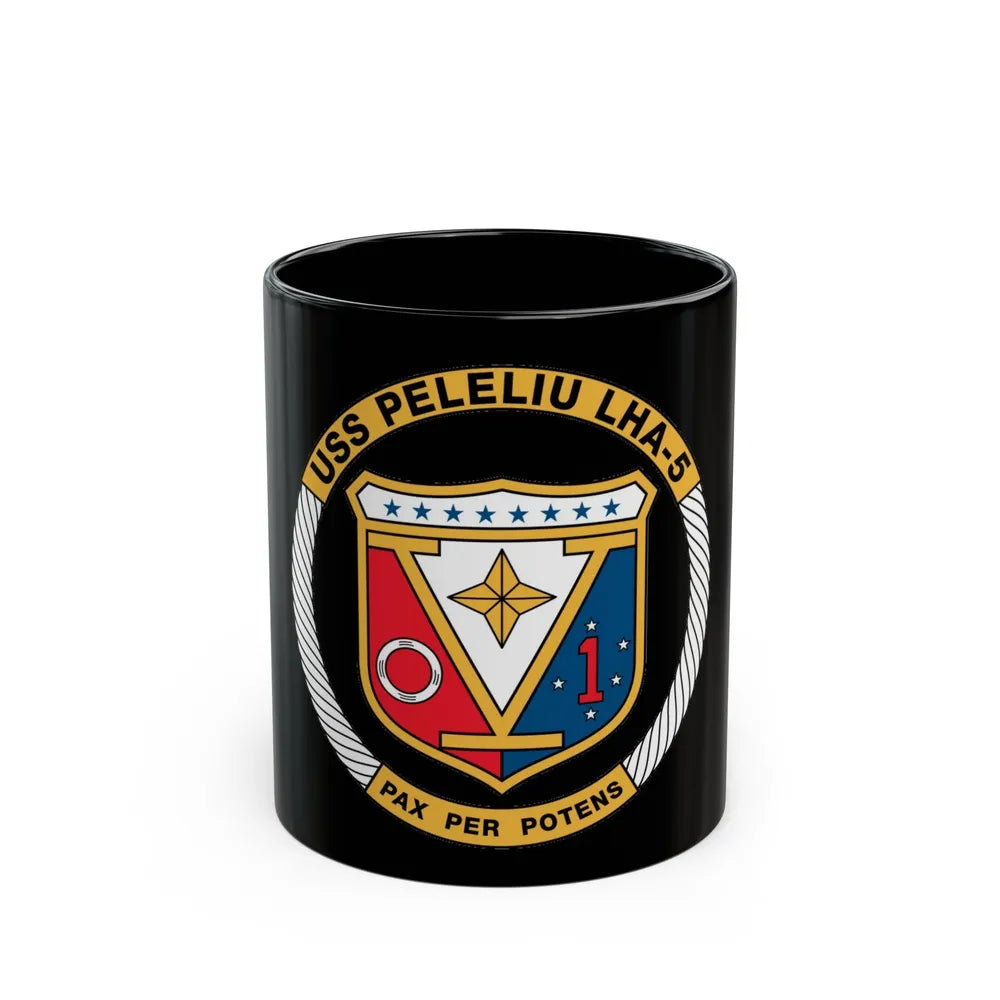 USS Peleliu LHA 5 (U.S. Navy) Black Coffee Mug-11oz-Go Mug Yourself